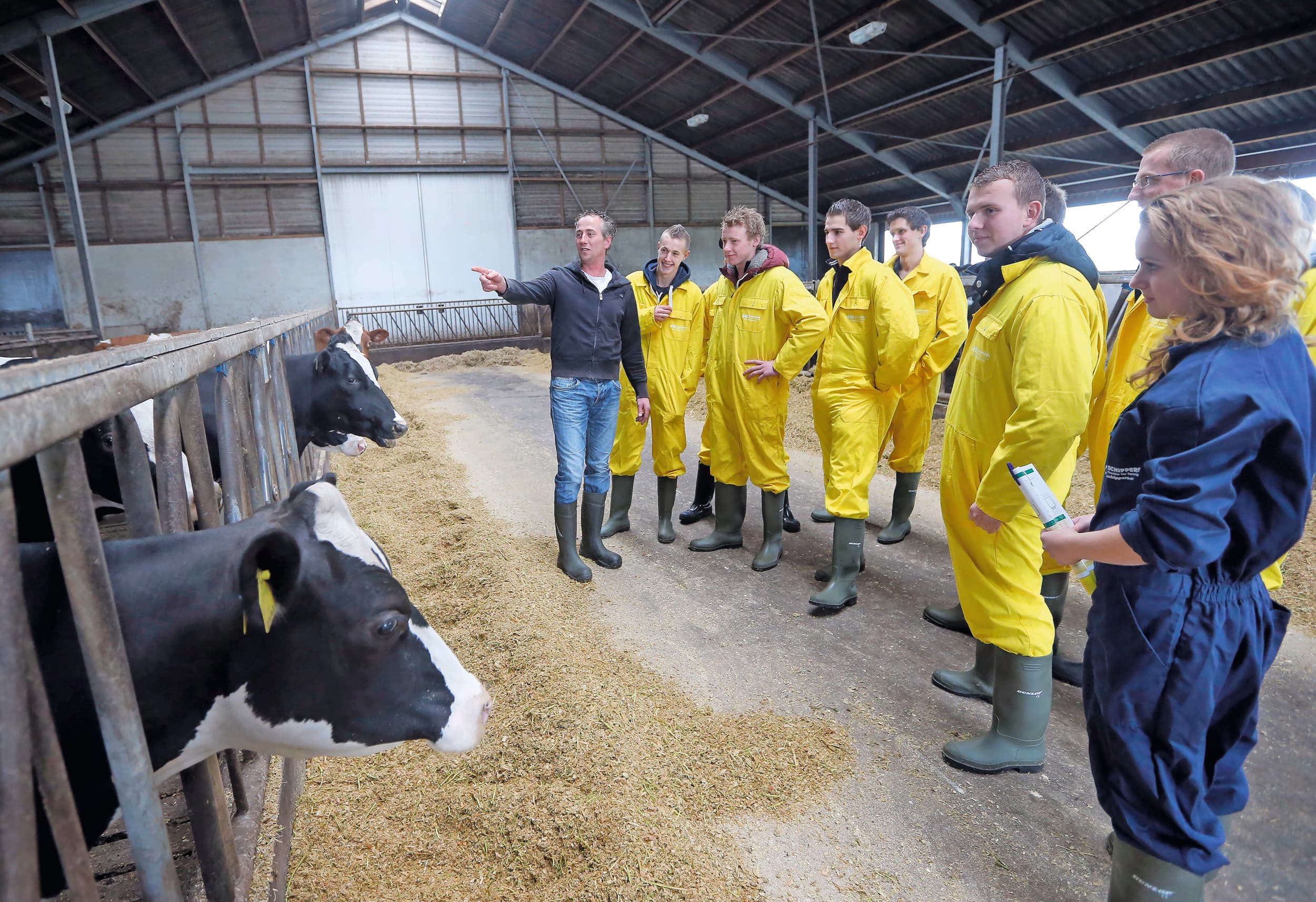 Uitleg aan studenten van de mbo-opleiding Veehouderij. Het eerste doel van studeren is jezelf ontwikkelen. En dat gaat het best als je er lol in hebt. Foto: Bert Jansen