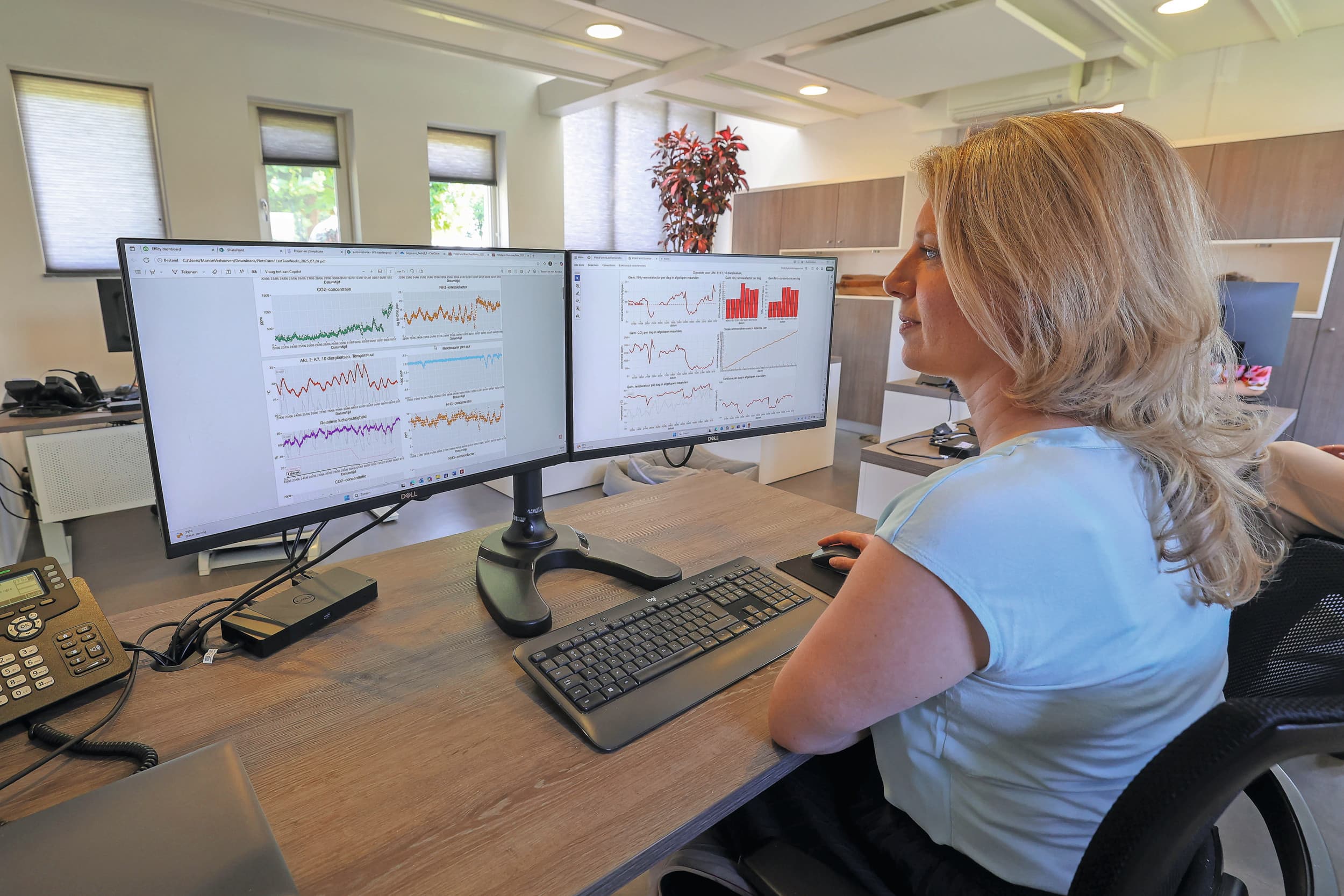 Het continu monitoren van het stalklimaat en concentratie van ammoniak levert veel data op, die ook is te gebruiken voor het verbeteren van de technische resultaten van de varkens. Foto: Bert Jansen