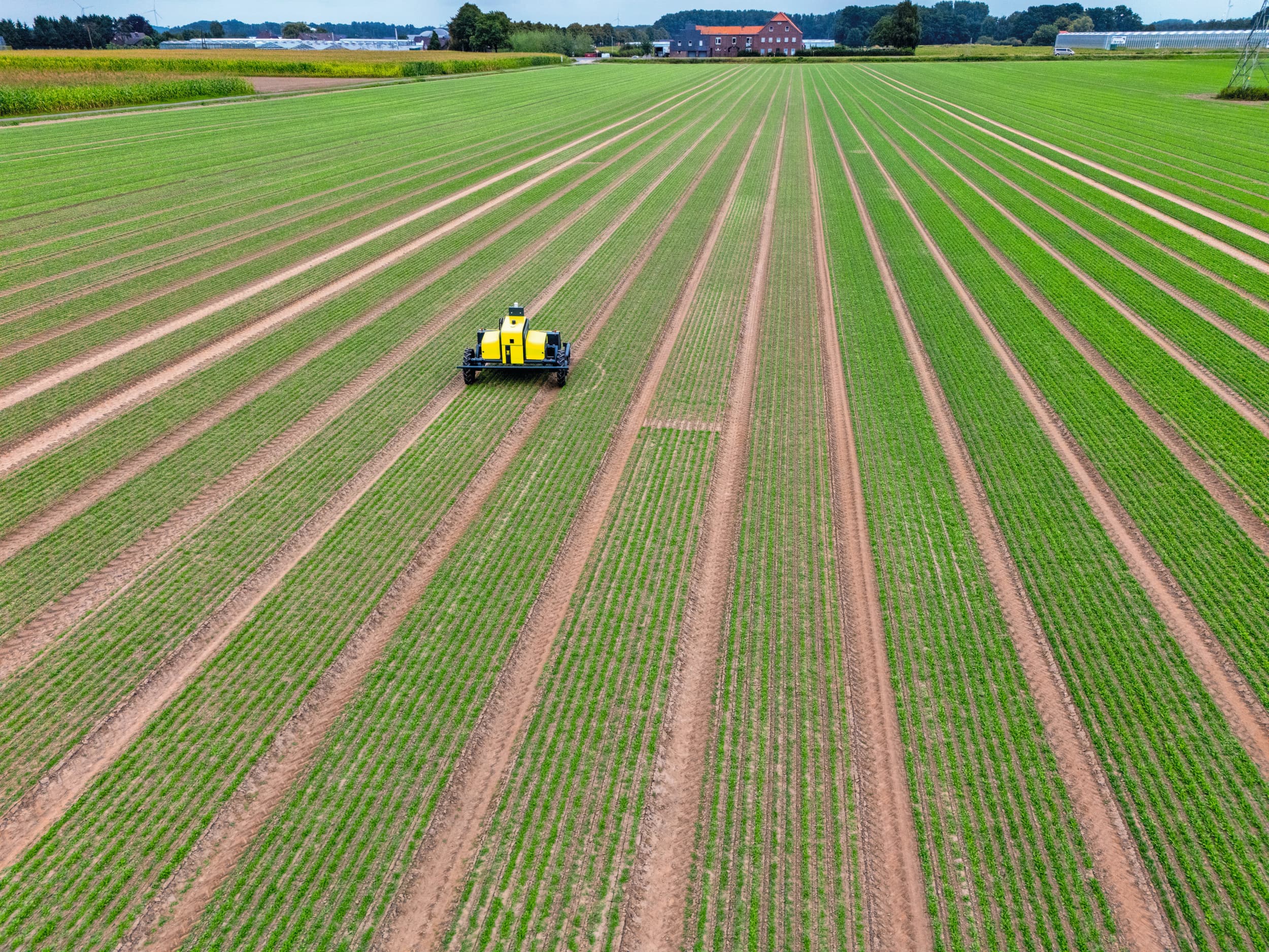 Een veldrobot aan het werk op een perceel landbouwgrond in Duitsland. Foto: Bert Jansen