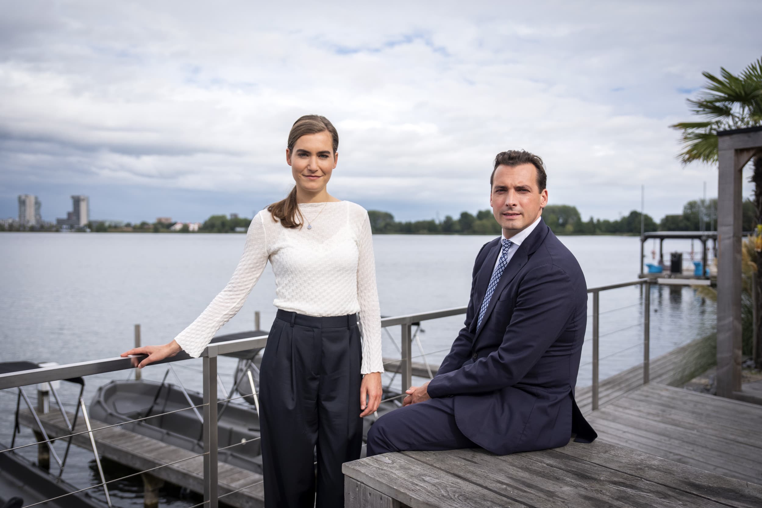 Lijsttrekker Lidewij de Vos en partijleider Thierry Baudet na de presentatie van het verkiezingsprogramma en de kandidatenlijst van Forum voor Democratie. Foto: ANP