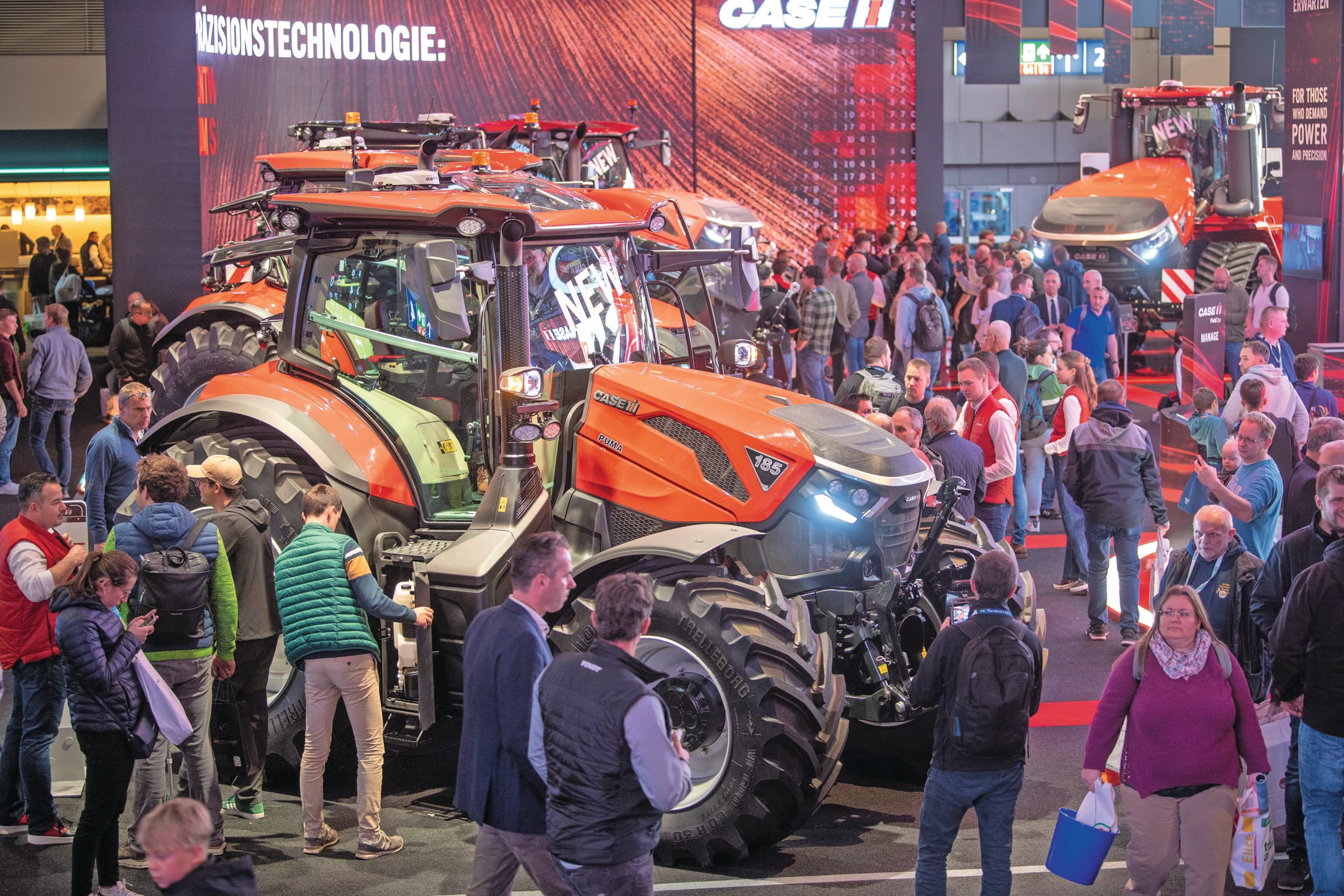 CNH Industrial, het bedrijf achter New Holland, Case IH en Steyr, vernieuwt voor alle drie de merken twee trekkerseries: een rond de 200 pk, en een van ruim 400 pk. Hier in beeld: de 200 pk sterke Case IH Puma 185, met een nieuwe cabine, transmissie en vooras. Foto's: Mark Pasveer