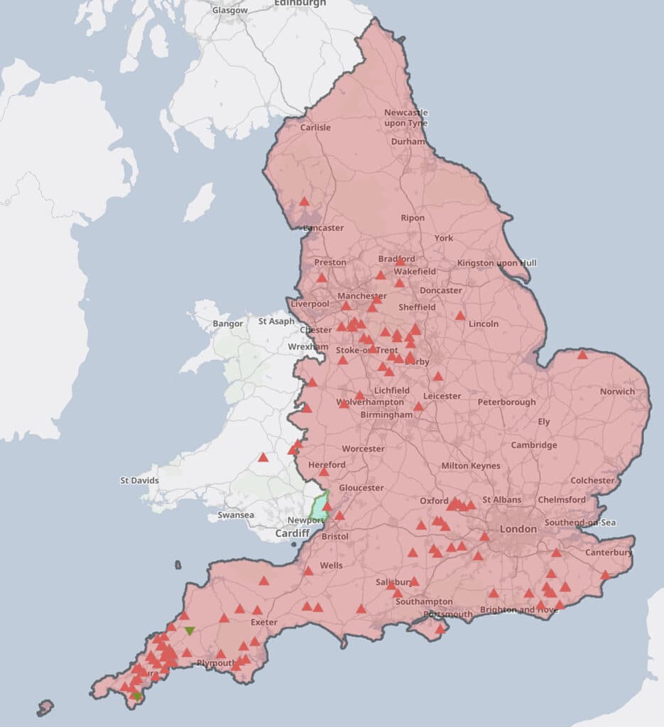 Blauwtong in Engeland vanaf juli 2025 (http://experience.arcgis.com/experience/4867f4e1f680415898482df7aabb703d/page/Page)