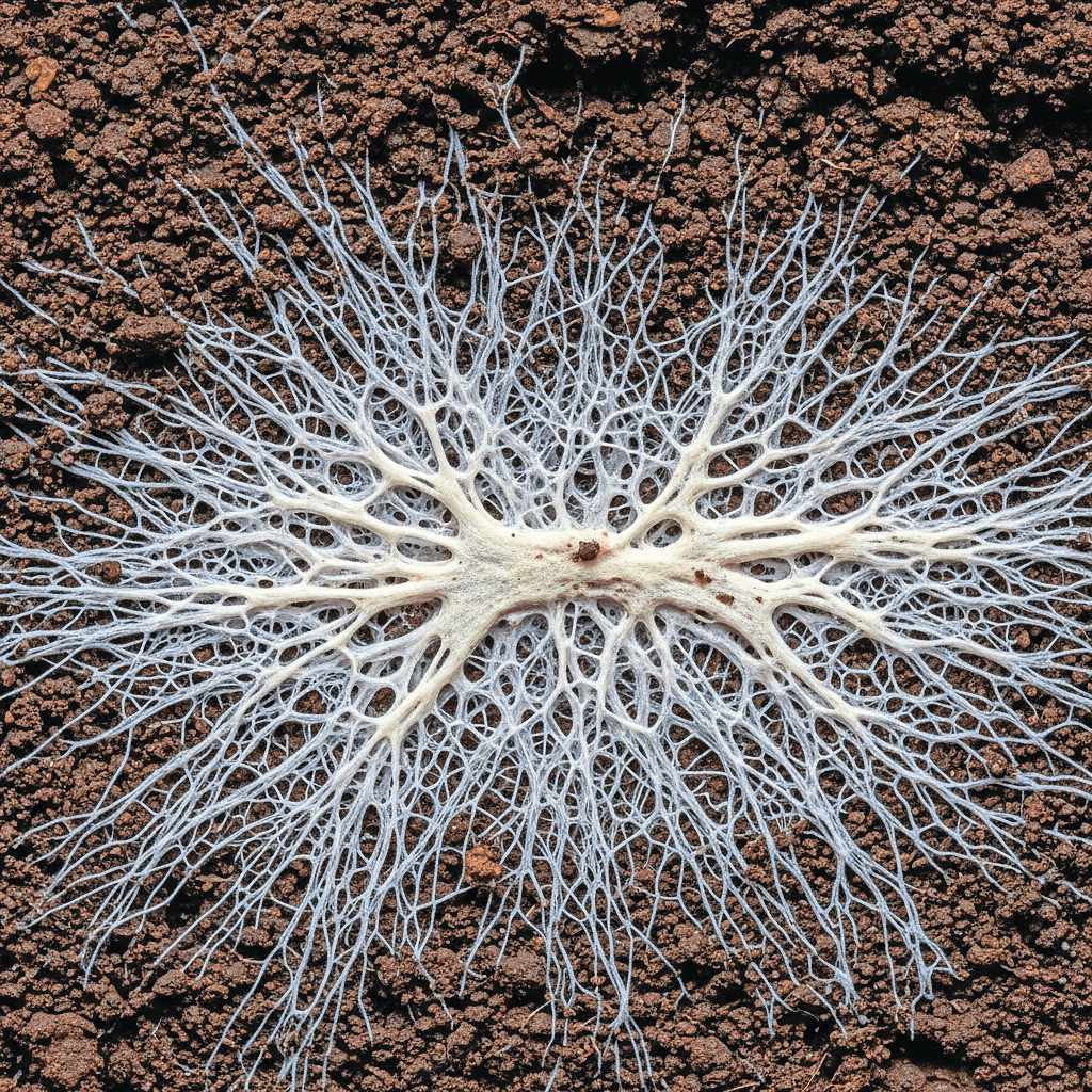 De agrifoodsector werkt eigenlijk net als een mycelium-netwerk: veel gebeurt buiten het zicht, maar het bepaalt wél de vitaliteit aan de oppervlakte. Foto: AI-generated