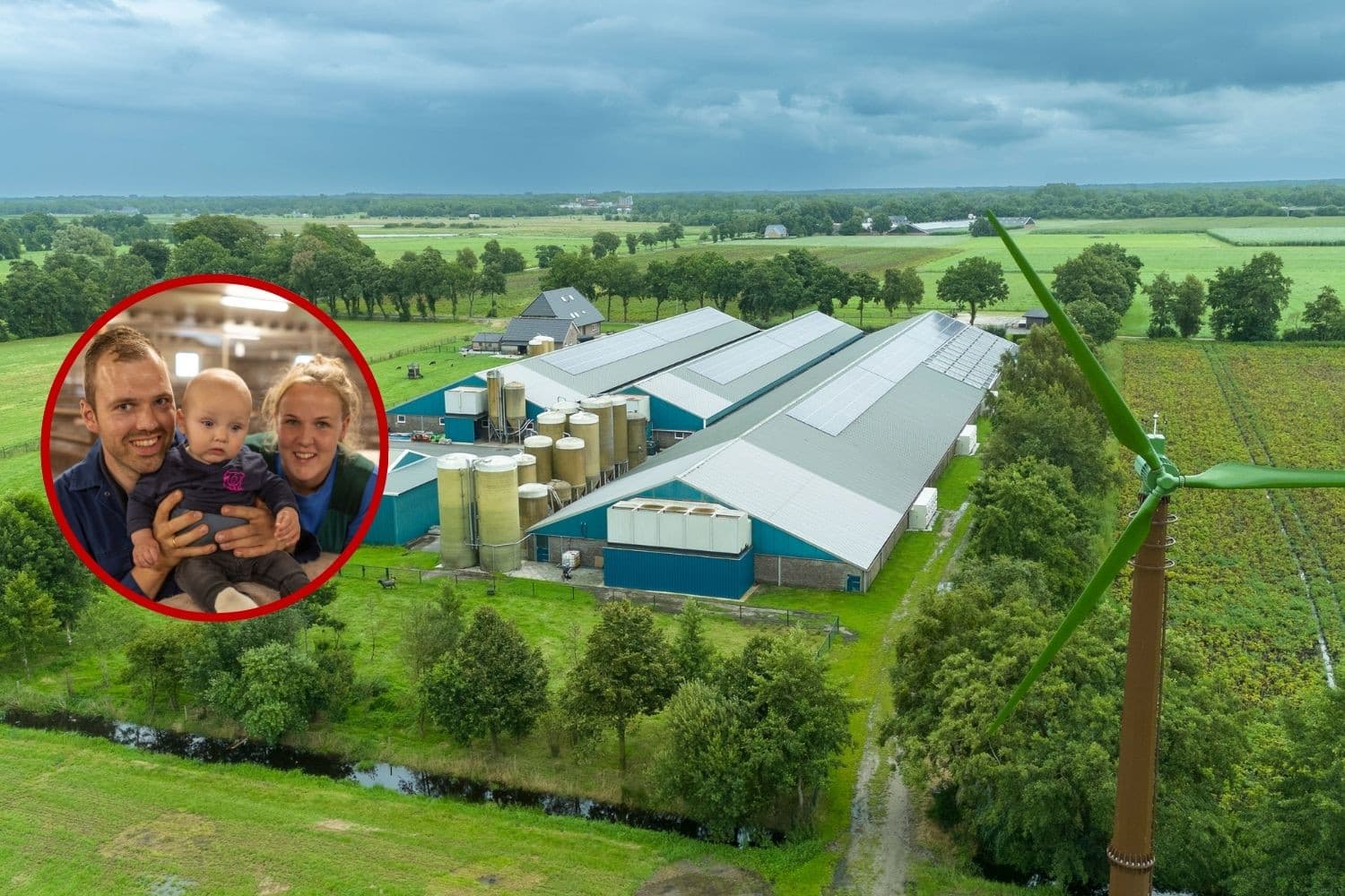 Familie Elshof is voorbereid op de toekomst door zoveel mogelijk gebruik te maken van duurzame energiebronnen. Met behulp van stimuleringsregelingen zijn investeringen gedaan ten behoeve van een duurzame varkensproductie. Een boerenerfwarmtemolen (windboom) is de laatste investering op het bedrijf. Foto’s: Mark Pasveer