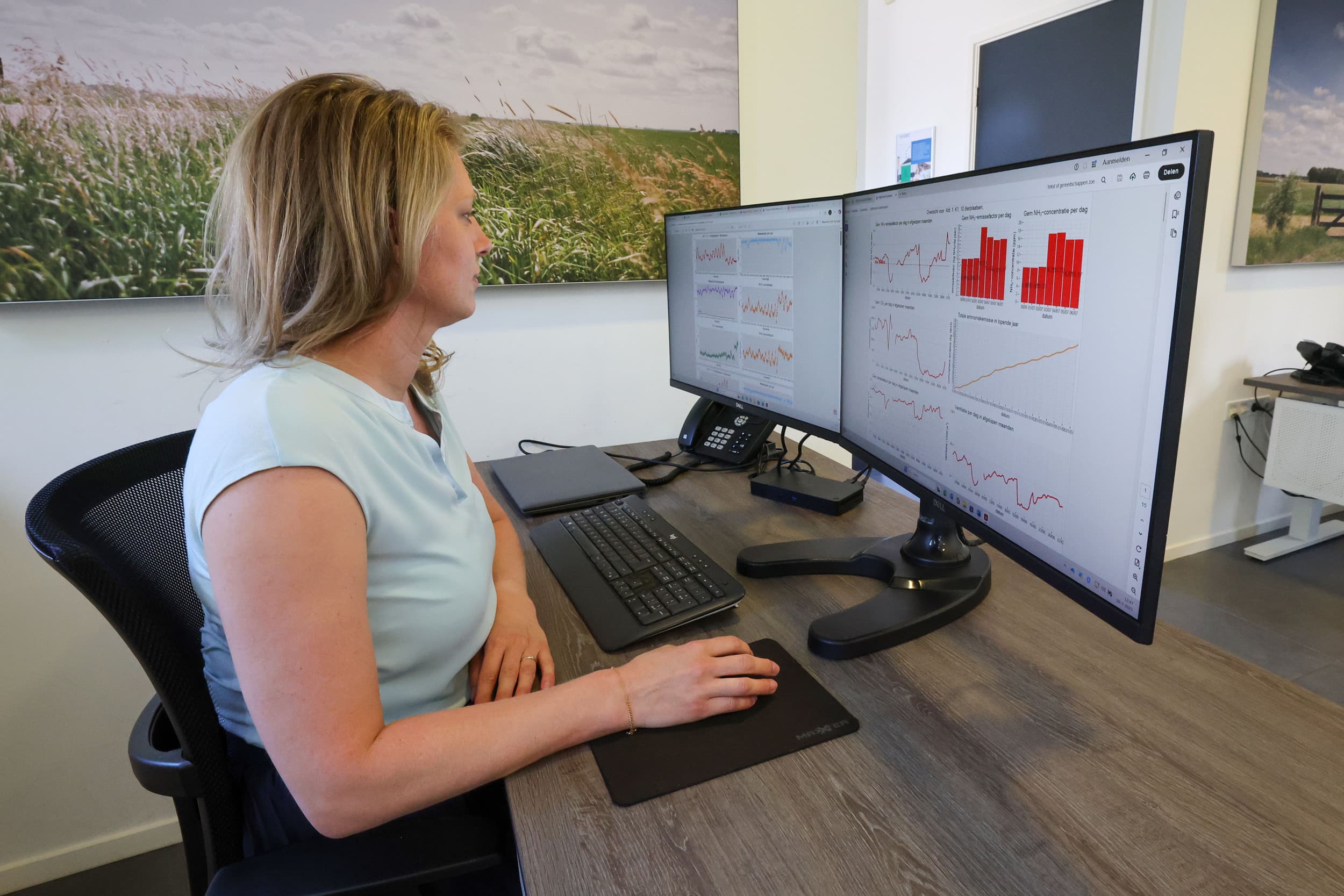Het continu monitoren van het stalklimaat en concentratie van ammoniak levert veel data op, die ook is te gebruiken voor het verbeteren van de technische resultaten van de varkens. Foto: Bert Jansen