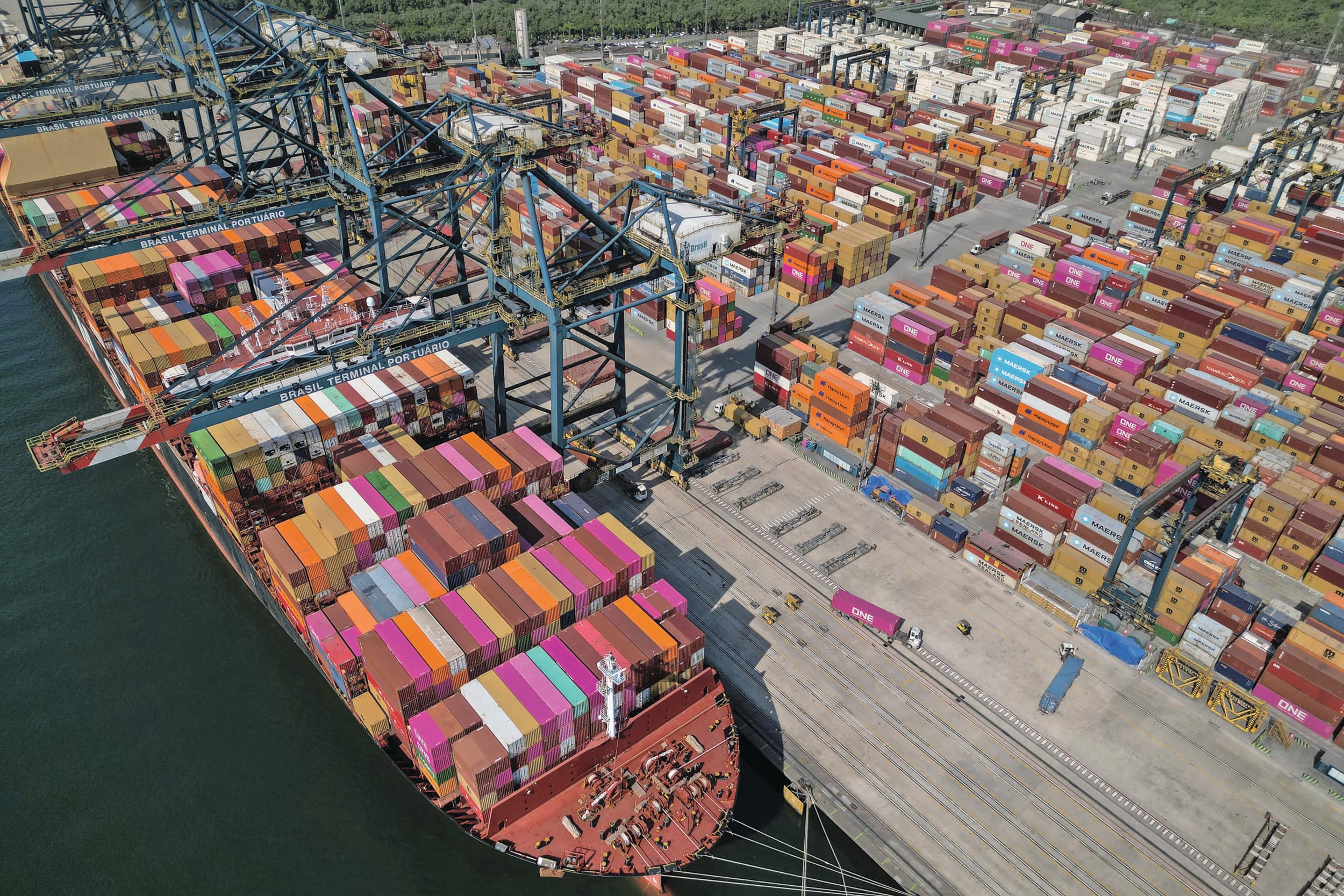 In Brazilië is de hoop gevestigd op verdere toename van de agrarische handel door het Mercosur-akkoord. De grootse haven van Brazilië staat in de startblokken om exportgroei door Mercosur mogelijk te gaan maken. Foto: ANP