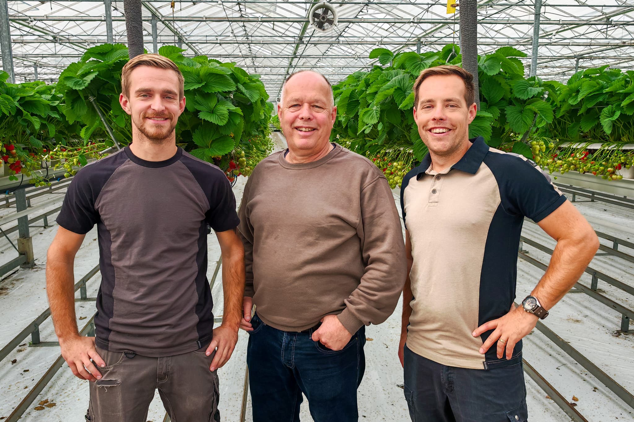 Roland van Asseldonk met zijn zonen Bram en Tim. Foto: BASF