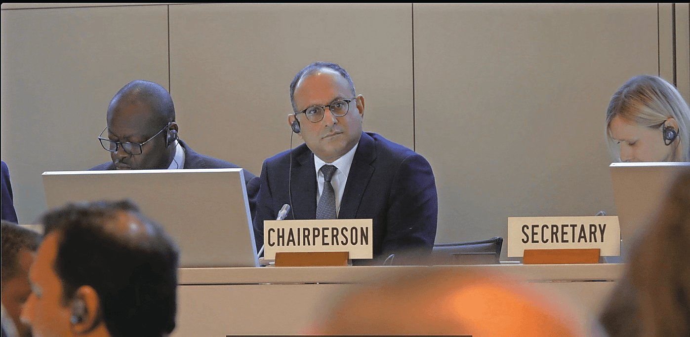 Voorzitter Sarfraz Hussain van de landbouwcommissie bij het wereldhandelsoverleg. Foto: WTO