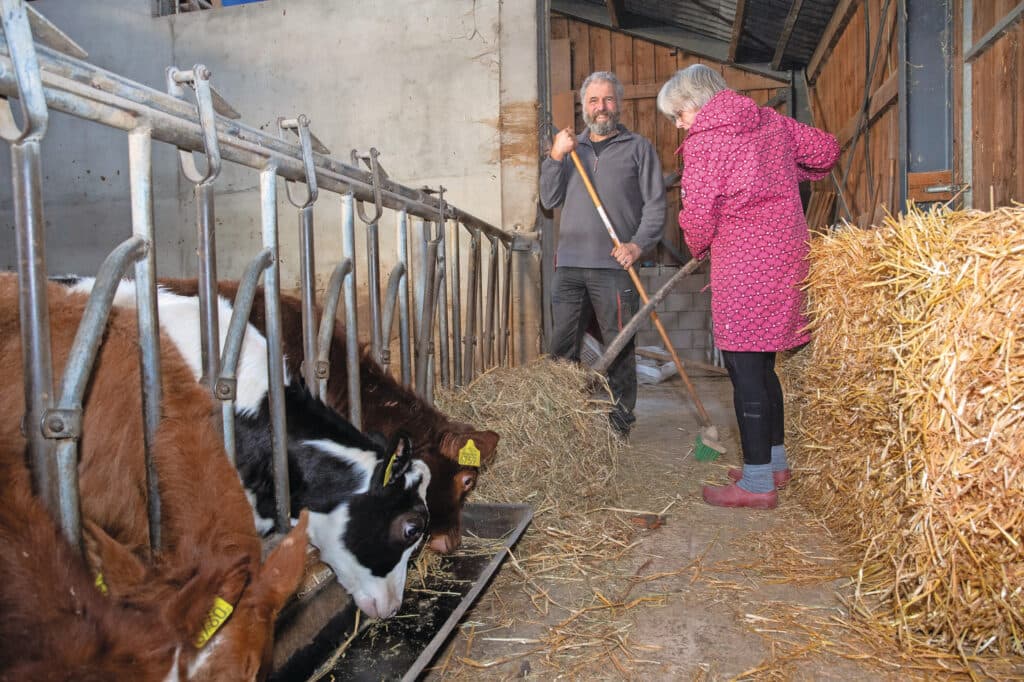 René en Claudia runnen een biologisch melkveebedrijf met 65 koeien en 35 stuks jongvee. Daarnaast zijn er vier vakantiewoningen.
