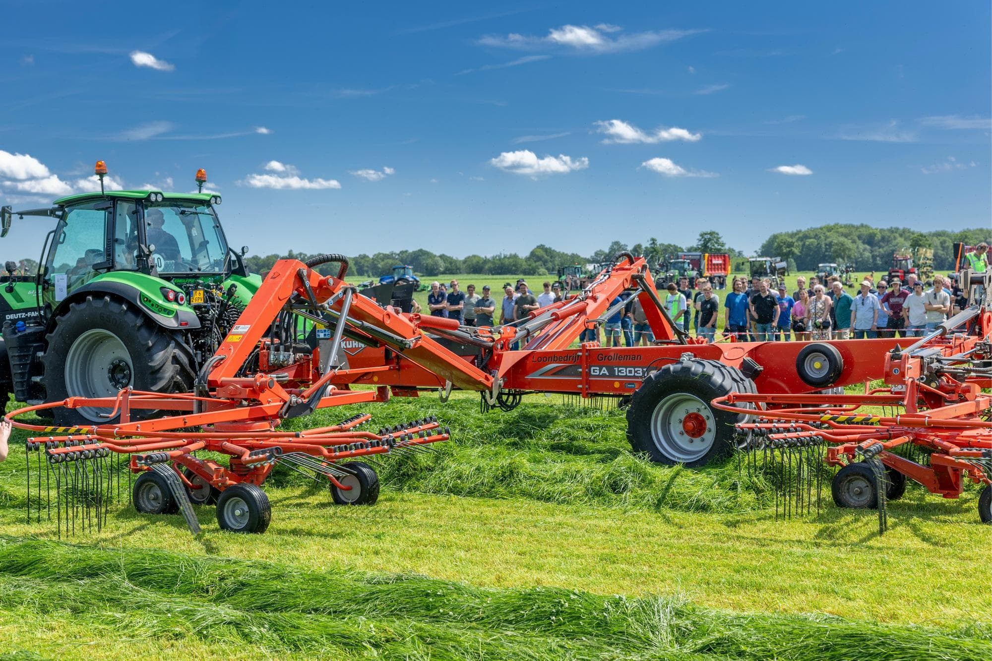 Kuhn GA13031 cirkelhark in actie op Grasdag 2026. Foto: Mark Pasveer