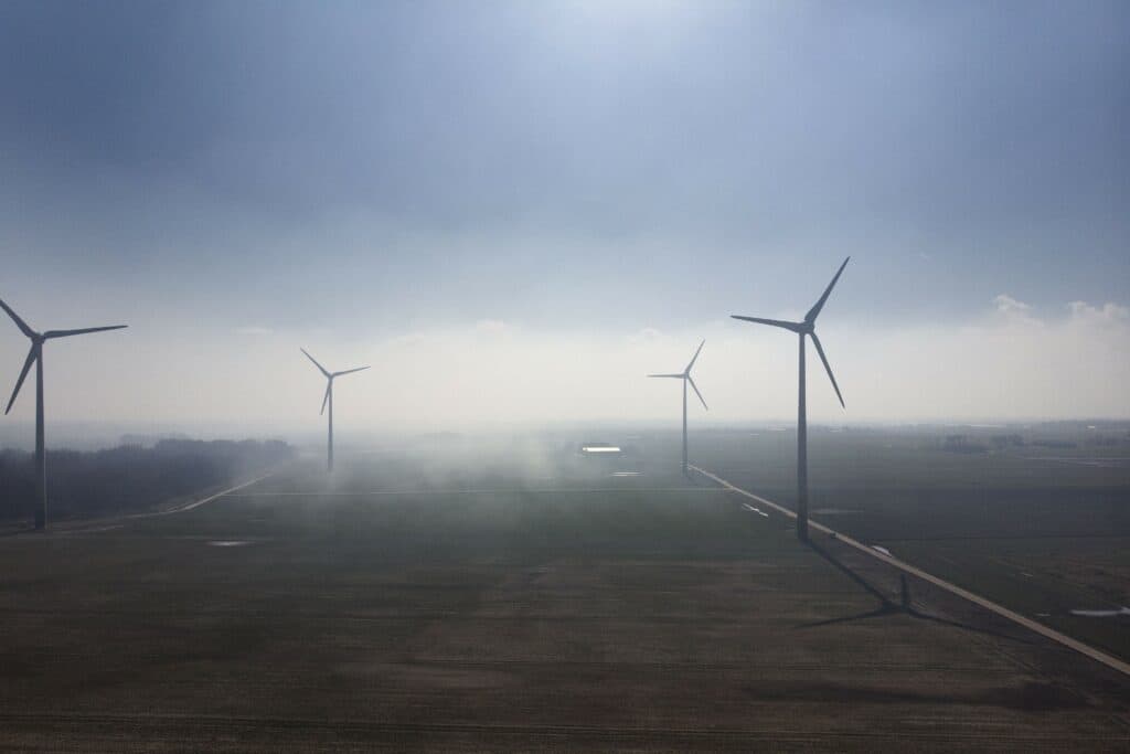 Windmolens in het noordoosten van de provincie Groningen