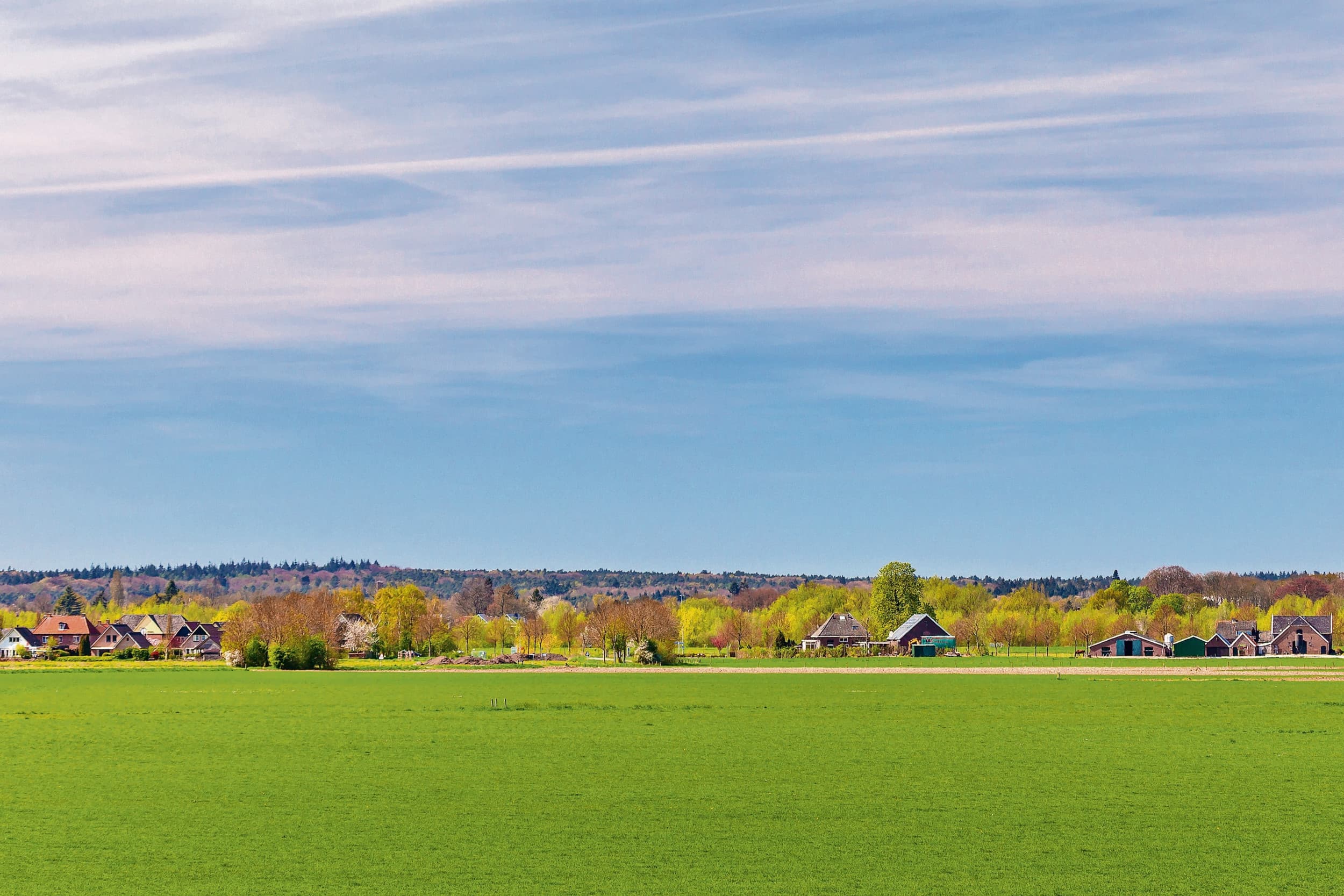 Bebouwing aan de rand van Nationaal Park De Hoge Veluwe. Foto ter illustratie. Het kabinet stelt €200 miljoen startkapitaal beschikbaar voor de stikstofaanpak rond de stikstofgevoelige Natura 2000-gebieden De Veluwe en de Peel, ofwel, innoveren, extensiveren, verplaatsen en (vrijwillig) stoppen binnen een grens van 250 meter van zo’n stikstofgevoelig gebied. Foto: Canva/Martin Bergsma