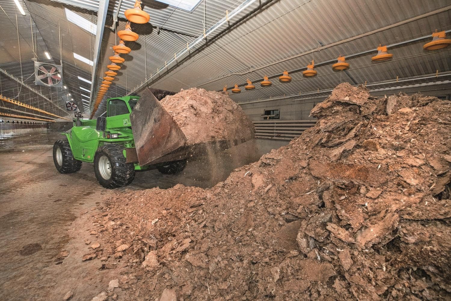 De markt van pluimveemest is divers, waarbij de drogestof sterk bepalend is voor de afzetmogelijkheden en kosten. De betere mestsoorten leveren nog altijd geld op; natte hennenmest heeft het moeilijk. – Foto: Koos Groenewold