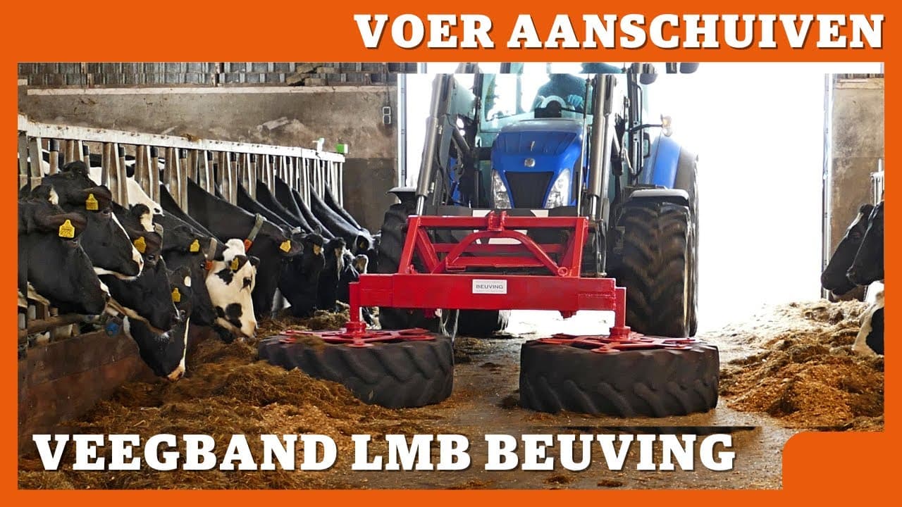 Dubbele telescopische veegband voor voer aanschuiven