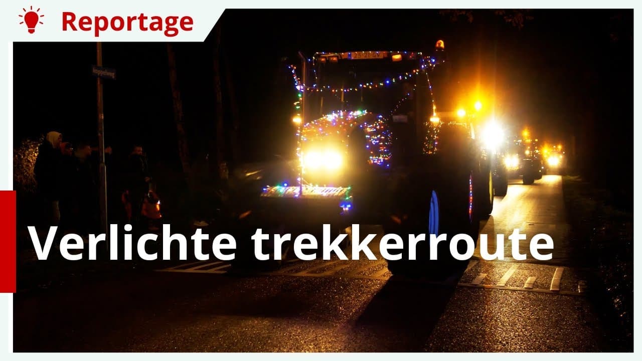 Verlichte trekkerroute in de donkere dagen voor kerst