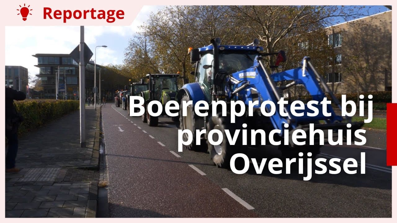 Boerenprotest bij provinciehuis Overijssel