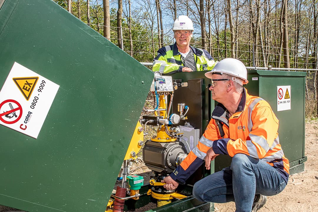 Groene gas aangesloten op het aardgasnet. - Foto: Twence