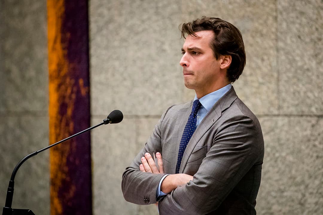 2019-01-22 18:38:01 DEN HAAG - Thierry Baudet (FvD) tijdens het debat over de visie op de toekomst van Defensie. ANP BART MAAT