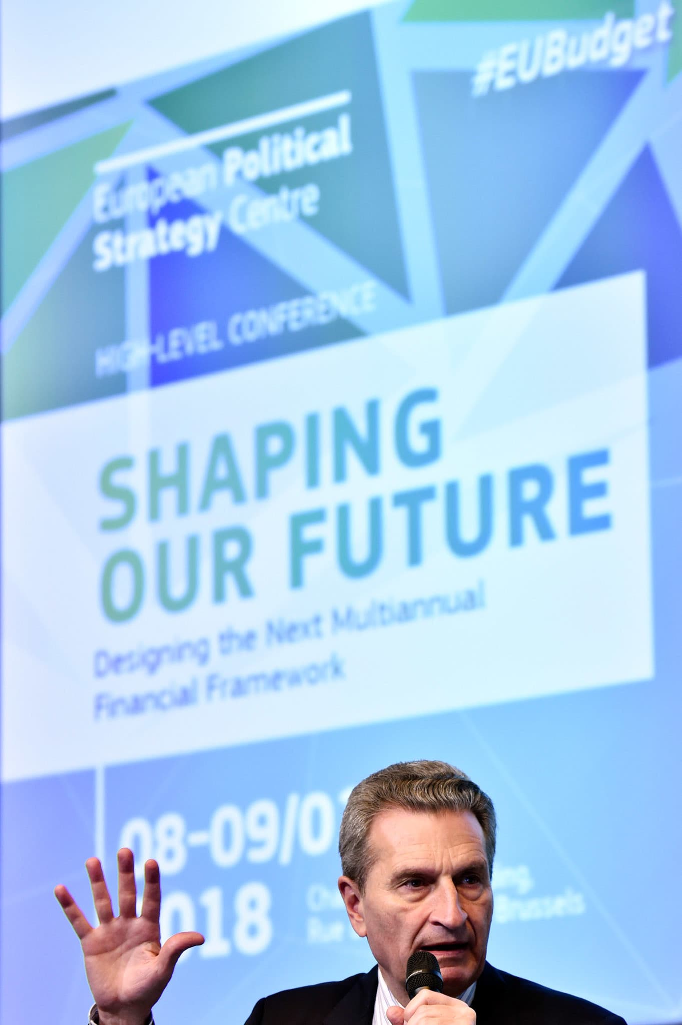 Professor of Economics at the Centre for European Economic Research (ZEW) in Mannheim, Germany, Friedrich Heinemann chats with European Commission Directorate-General for Budget Director-General Nadia Calviño during the "Shaping our Future" high level conference at the Charlemagne building, European Commission, in Brussels, Belgium, January 8, 2018. European Commision/Eric Vidal