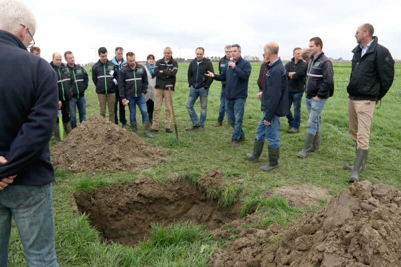 Het inzetten van een groenbemester is inmiddels standaard en moet eigenlijk worden beschouwd als een gebruikelijke teelt met vergelijkbare teeltzorg. De keus van de groenbemester is van invloed op het rendement van de volgteelt. Adviseurs van CZAV praten bezoekers bij aan de hand van een rassendemo. - Foto's: Anton Dingemanse