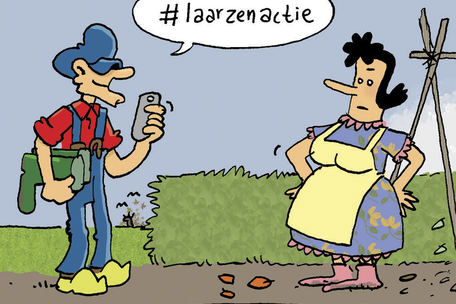 STRIP: Opa en de #laarzenactie - Tekst en tekeningen: Herman Roozen