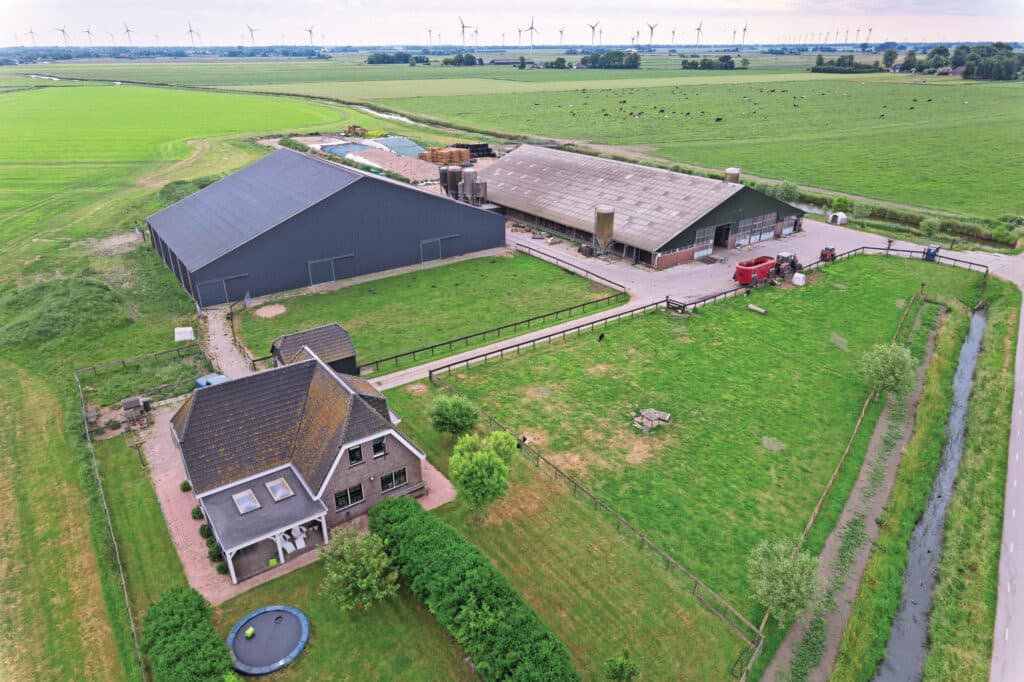 Franzen heeft 80 hectare grasland beschikbaar voor weiden rond het erf. De 60 tot 80 hectare aan de andere kant van de weg worden alleen gemaaid, daar weiden is met melkrobots onwerkbaar.