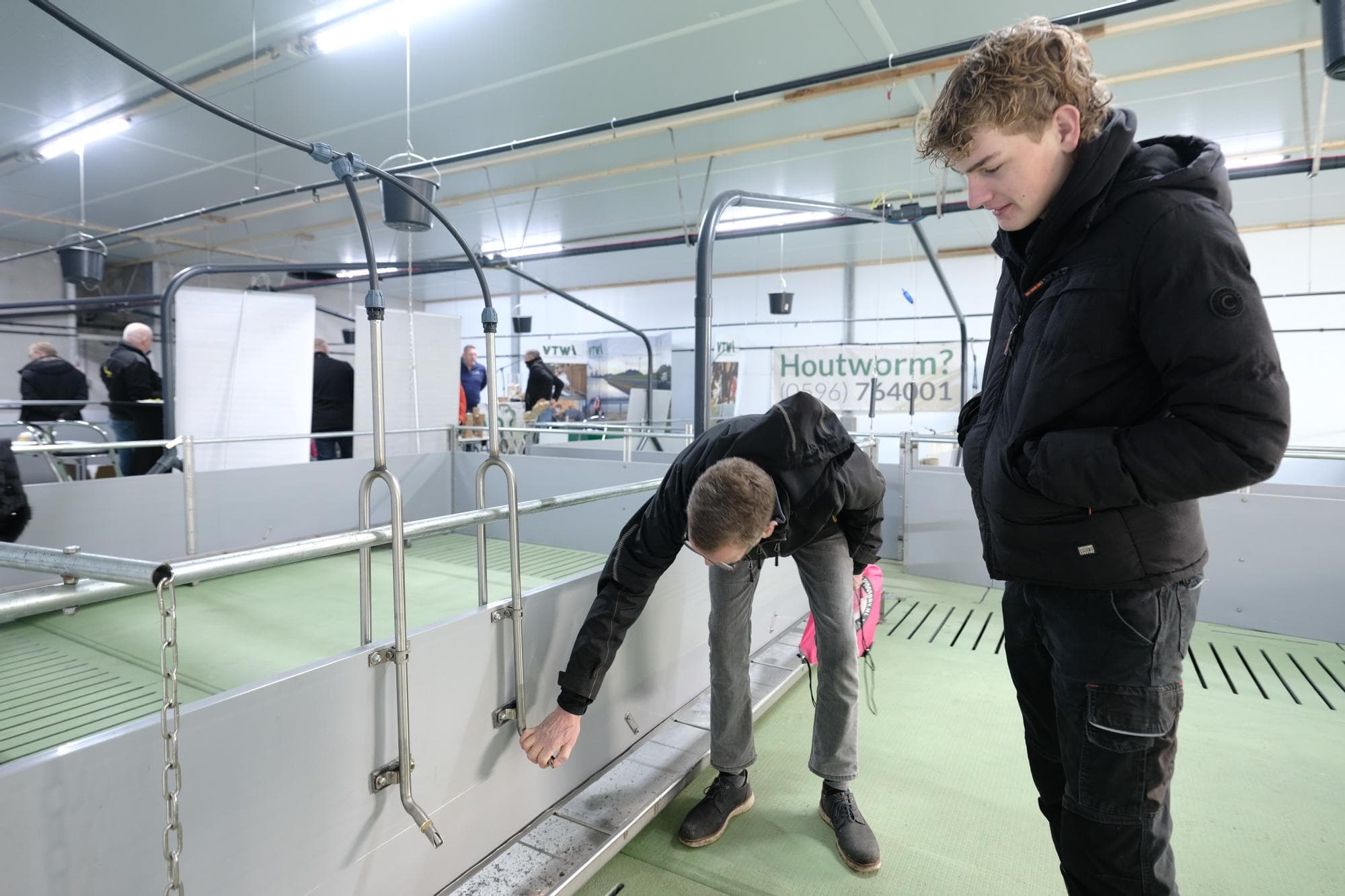 Een open dag van een nieuwe vleesvarkensstal. Investeren in vleesvarkens wordt lastiger door de stijgende kostprijs in de sector. Foto: Jan Willem van Vliet