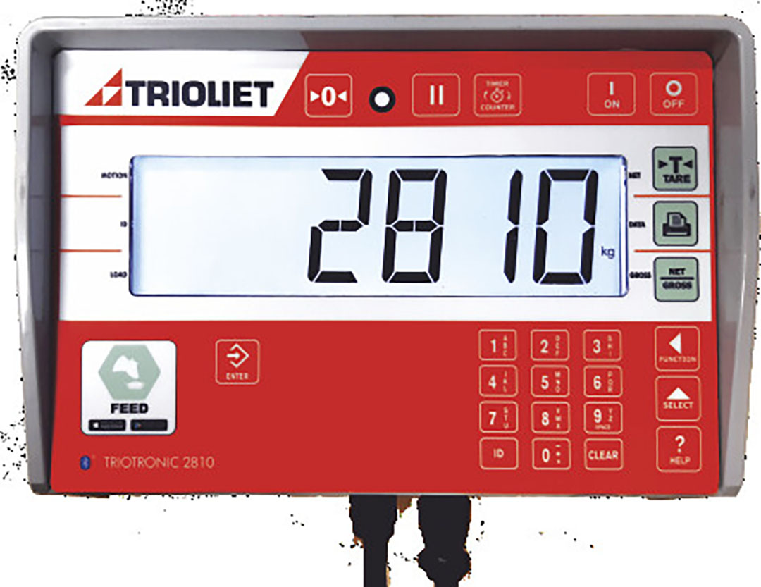 De app staat draadloos in verbinding met het Triotronic 2810-weegsysteem. - Foto: Trioliet