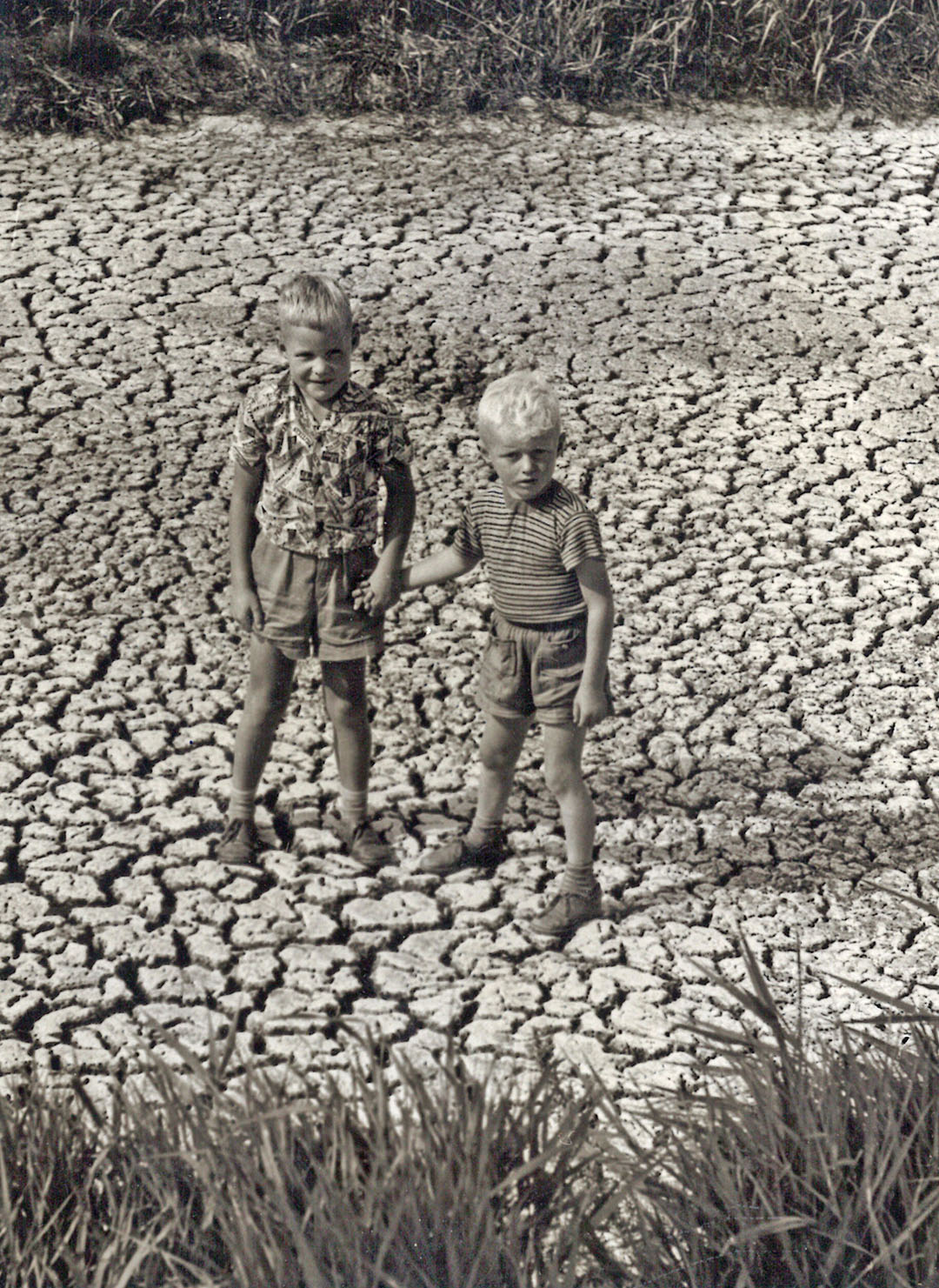 Een drooggevallen boerensloot in 1976. Tegenwoordig zijn droogte en hitte geen zeldzaamheid meer. Zo erg als toen is het nu niet, maar met een gemiddeld neerslagtekort van ruim 250 mm is het evengoed gortdroog. Op veel plekken staan sloten droog, net als toen. - Foto: Misset