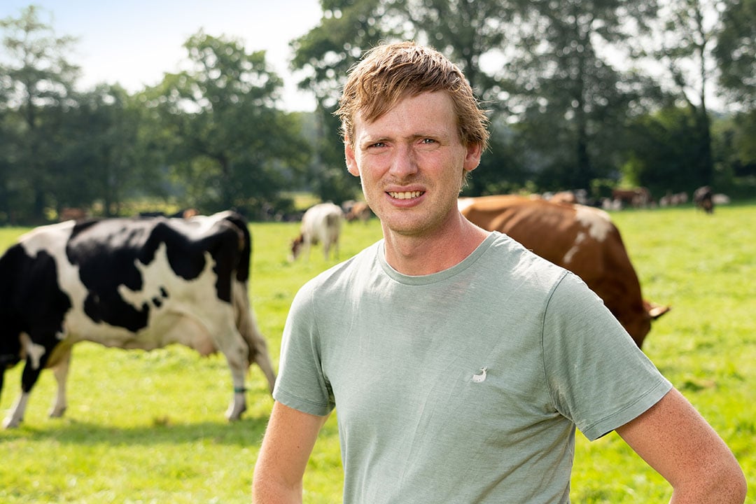 Guus van Imhoff (33) is boer op stichting boerderij De Vijfsprong in Vorden (Gld.).
