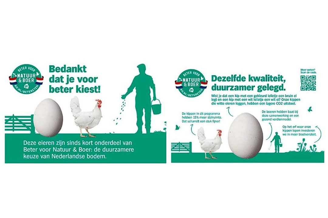 Inlay van het eierdoosje met eieren van Beter voor Natuur & Boer. - Afbeelding: Albert Heijn