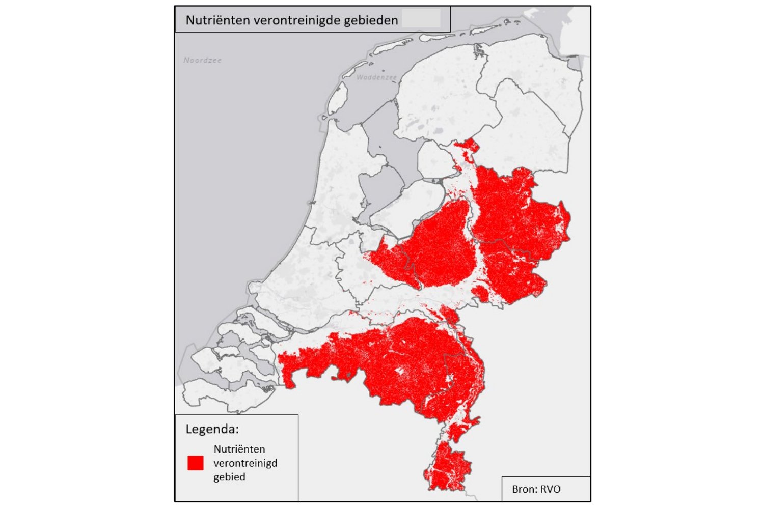 kaarten met gebieden aangewezen als Nutriënten verontreinigde gebied 