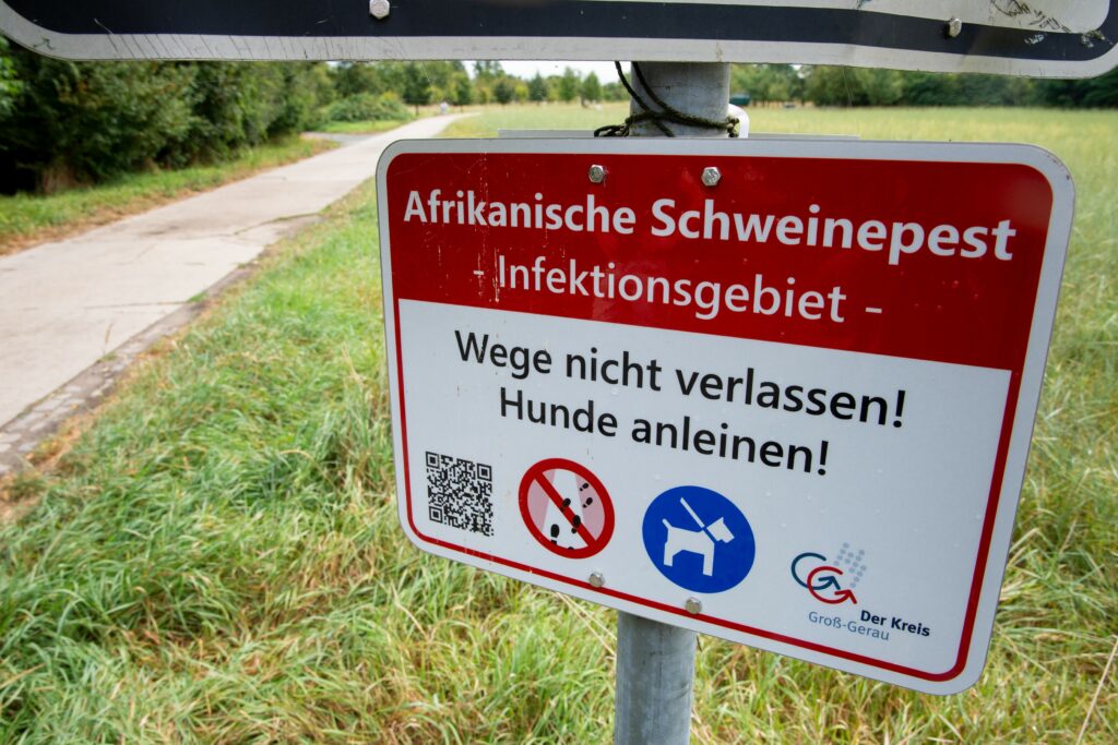 Een maatregel tegen de verdere verspreiding van Afrikaanse varkenspest in de Duitse deelstaat Hessen. - Foto: Twan Wiermans