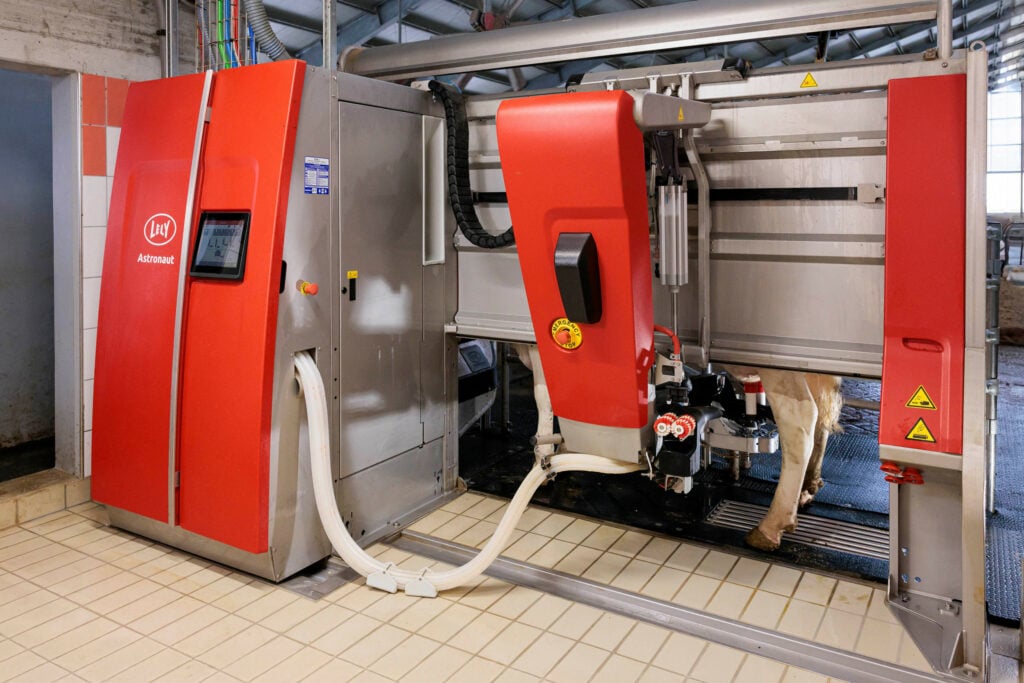 De Astronaut A5next heeft een nieuwe arm met laser en camera, vernieuwde spenenreinigers en een geüpdatet besturingssysteem. Foto: Lely